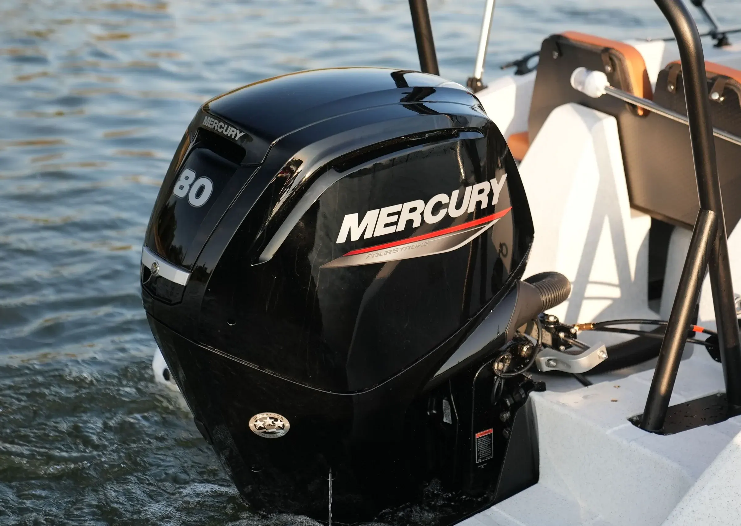 Mercury F80 outboard, side view