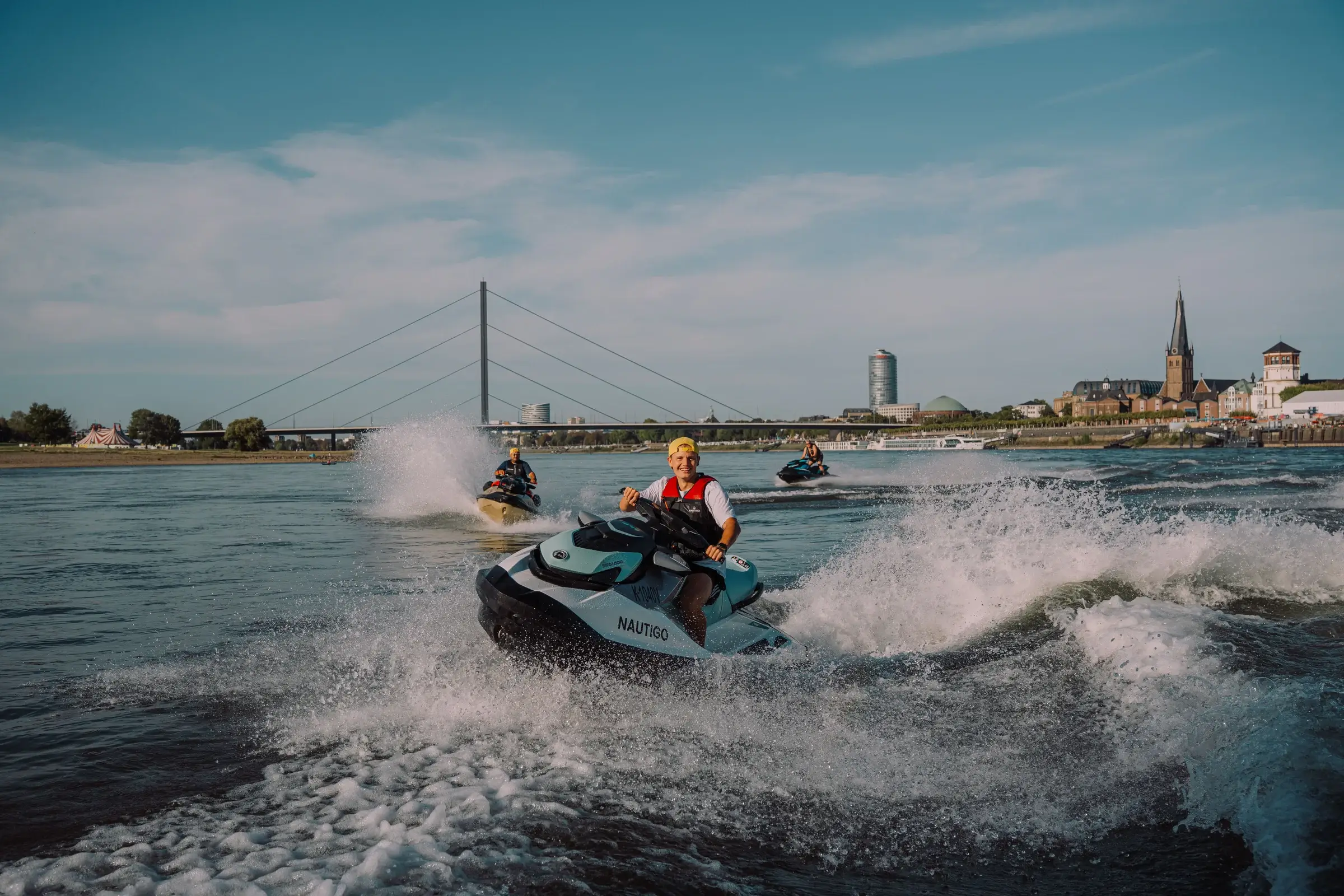 Sea-Doo GTI 130 under way, seen from the front
