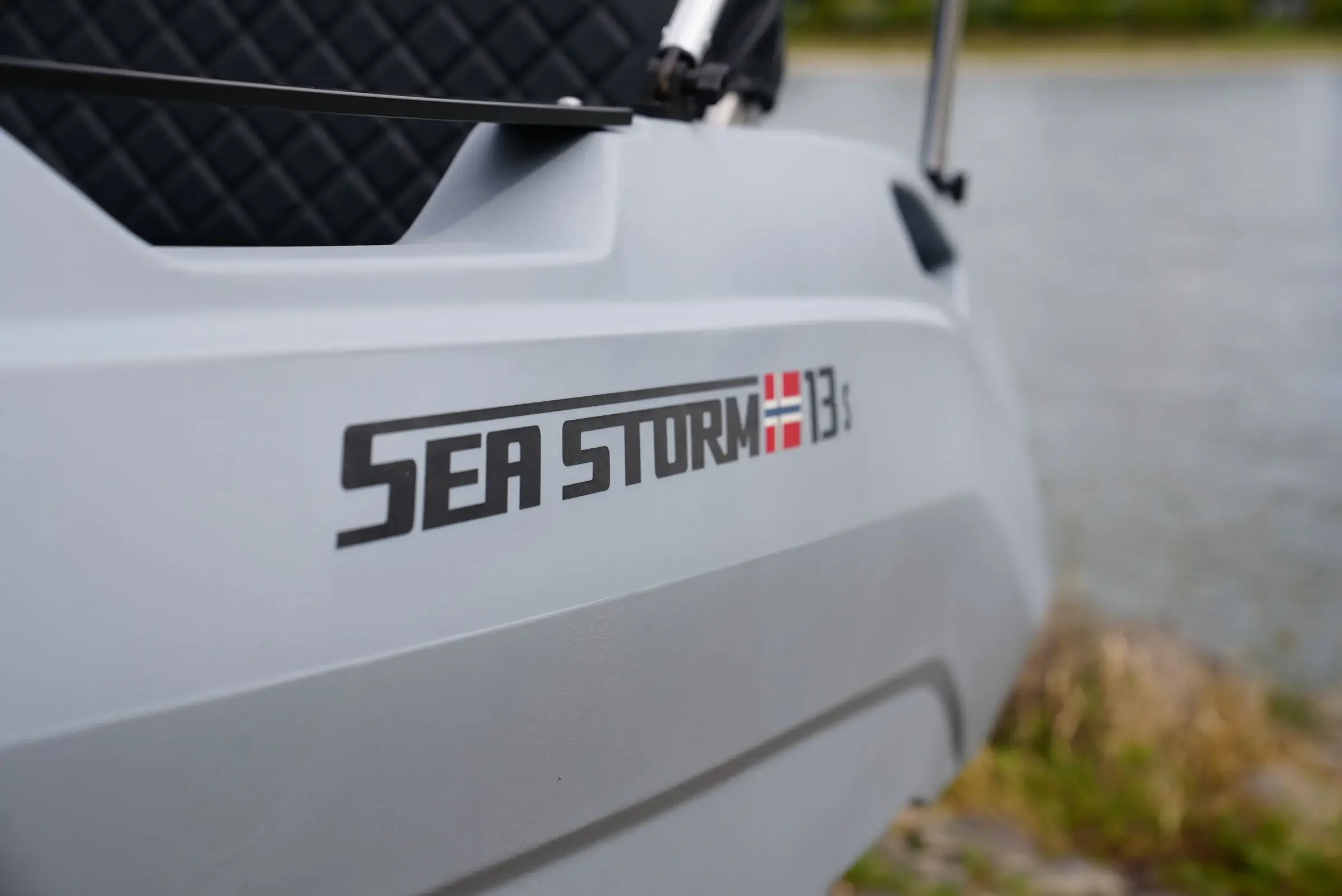 SeaStorm logo on the hull of the 13s